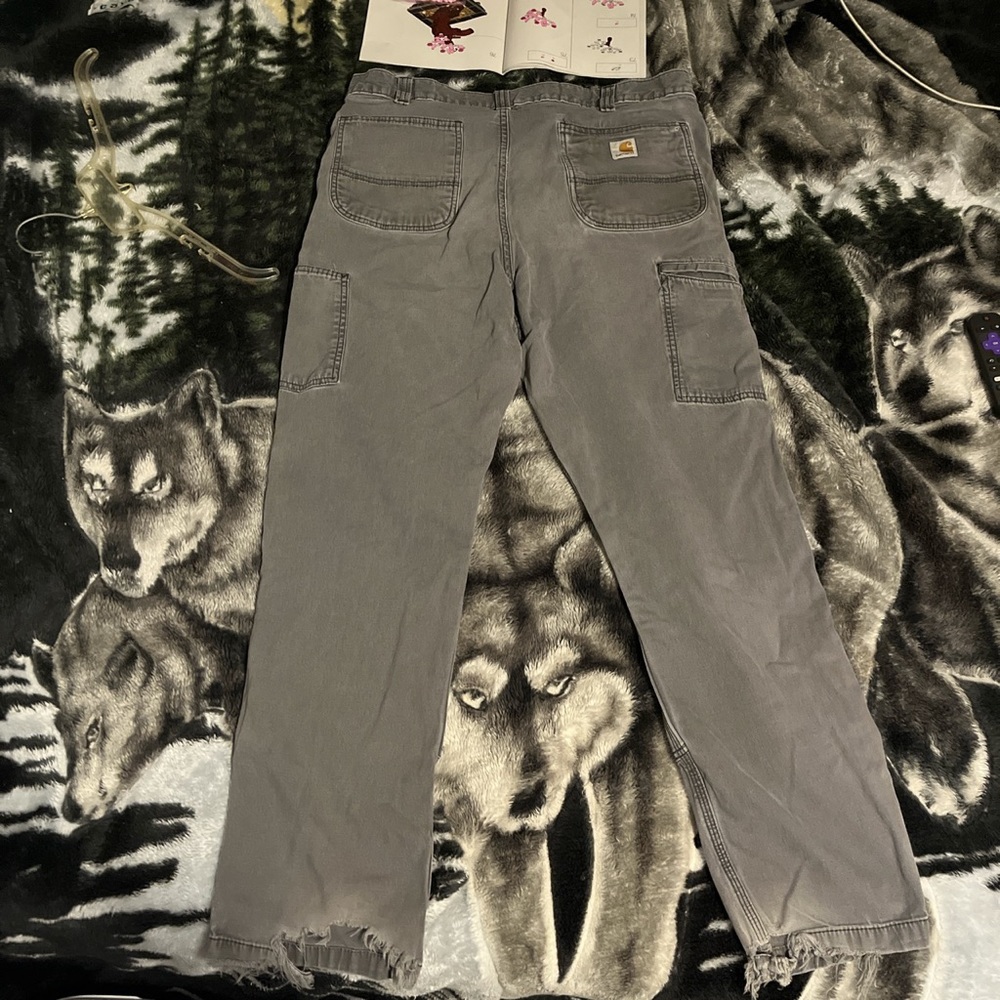 Ripped Carhartt gray cargo pants